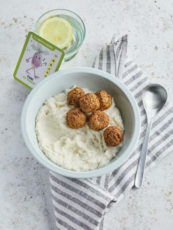 Falafels et purée de chou-fleur, coco, citronnelle - PAUPIETTES