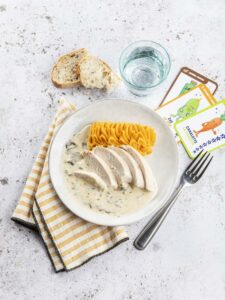 Poulet sauce forêt magique et purée d’or