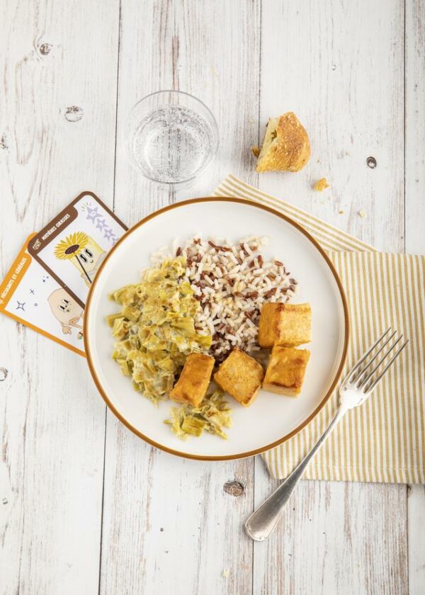 Le p’tit flan riz poireau curry